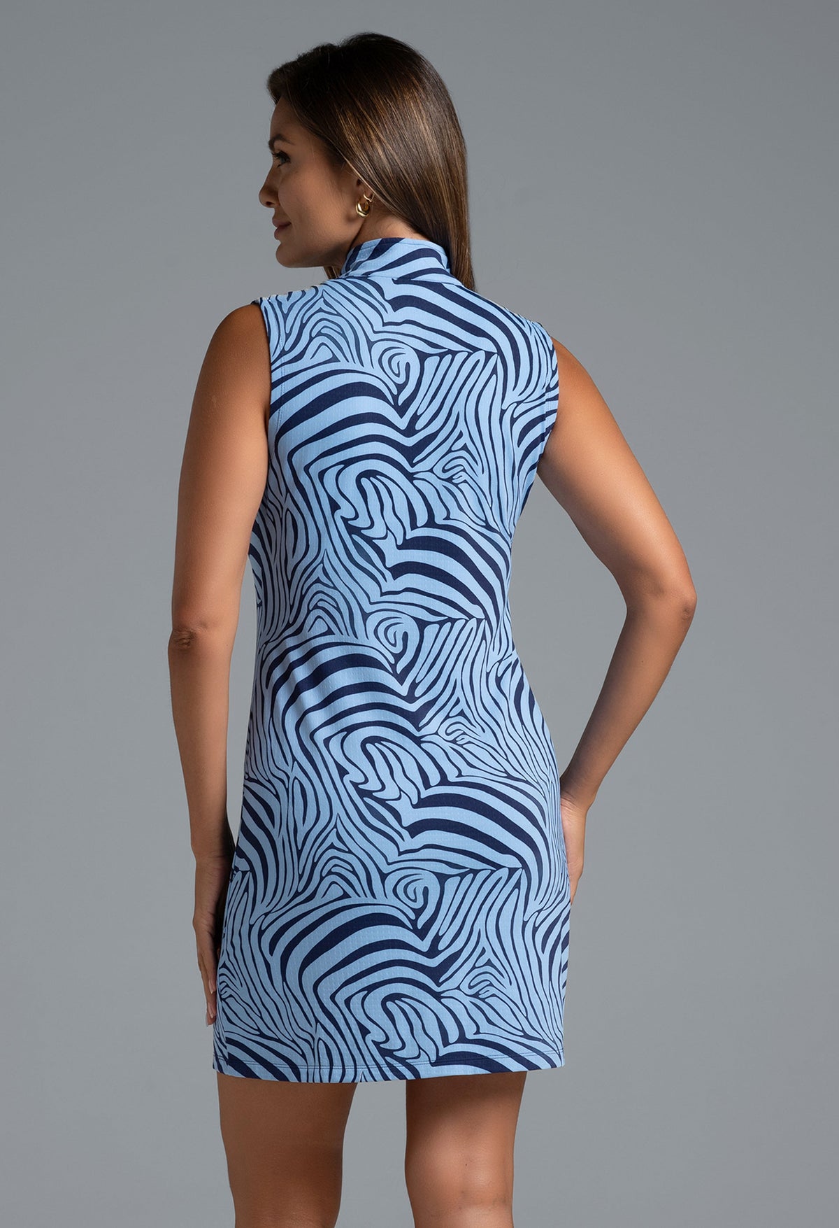 Cecilia Print Sleeveless Mock Dress – 58932